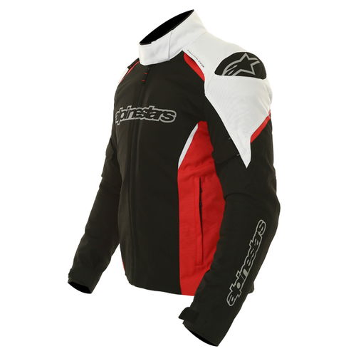 Alpinestars Gunner Mens Black Red White Waterproof Textile Motorcycle Jacket Side                                                                                                                                                                              