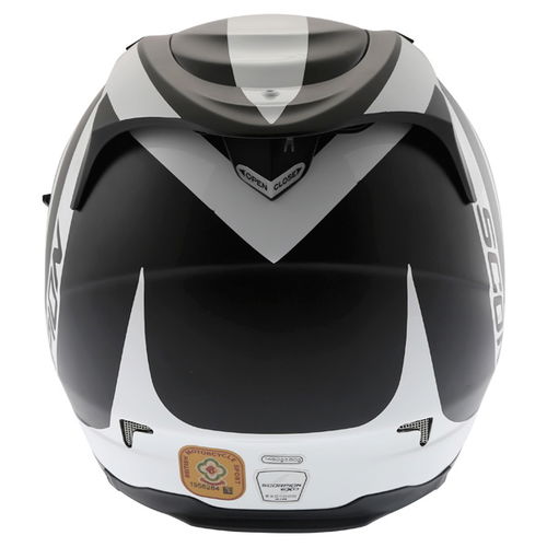Scorpion Exo 1000 Round Up Black White Helmet Back                                                                                                                                                                                                             