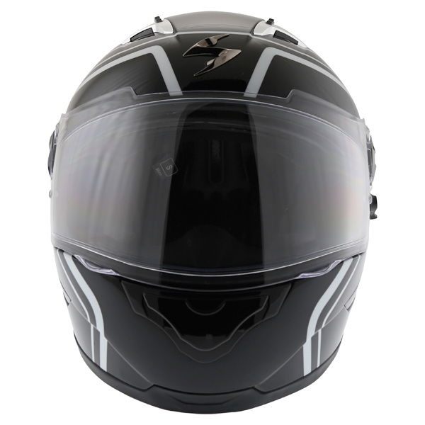 Scorpion Exo 500 West Black White Helmet Front                                                                                                                                                                                                                 