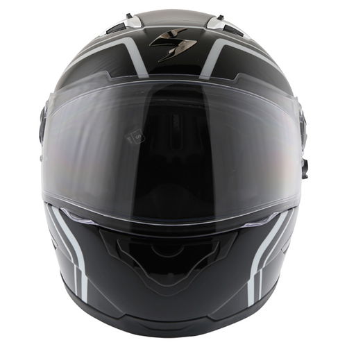 Scorpion Exo 500 West Black White Helmet Front                                                                                                                                                                                                                 