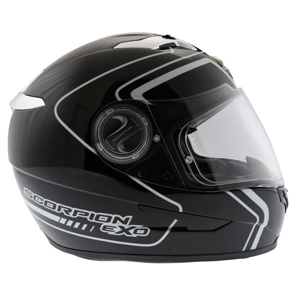 Scorpion Exo 500 West Black White Helmet Right Side                                                                                                                                                                                                            