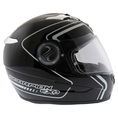 Scorpion Exo 500 West Black White Helmet Right Side                                                                                                                                                                                                            