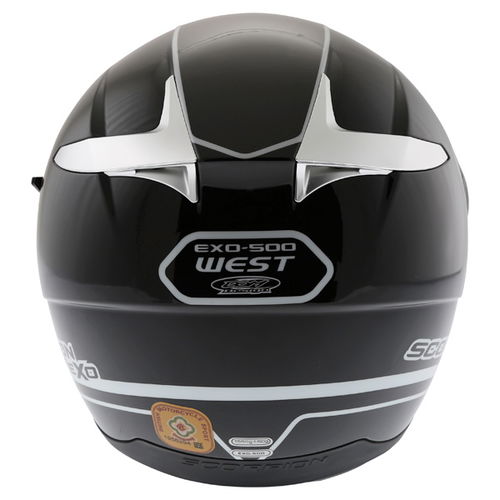 Scorpion Exo 500 West Black White Helmet Back                                                                                                                                                                                                                  