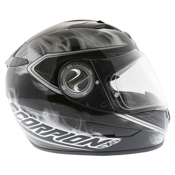 Scorpion Exo 500 Shadows Black White Helmet Right Side                                                                                                                                                                                                         
