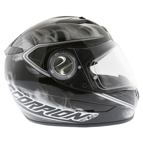 Scorpion Exo 500 Shadows Black White Helmet Right Side                                                                                                                                                                                                         