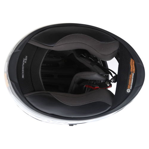 Scorpion Exo 500 Shadows Helmet Black White Inside                                                                                                                                                                                                             