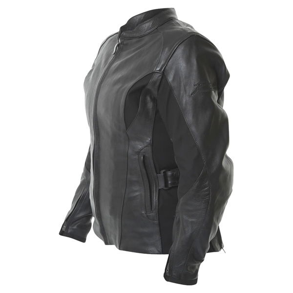RST Madison 1194 Black Ladies Leather Motorcycle Jacket Side                                                                                                                                                                                                   