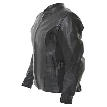 RST Madison 1194 Black Ladies Leather Motorcycle Jacket Side                                                                                                                                                                                                   
