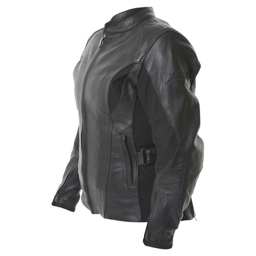 RST Madison 1194 Black Ladies Leather Motorcycle Jacket Side                                                                                                                                                                                                   