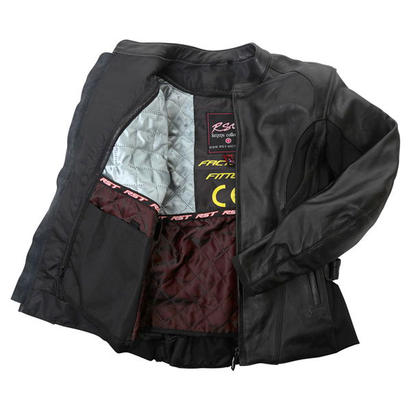 RST Madison 1194 Black Ladies Leather Motorcycle Jacket Inside                                                                                                                                                                                                 