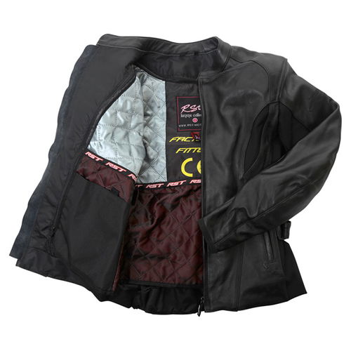RST Madison 1194 Black Ladies Leather Motorcycle Jacket Inside                                                                                                                                                                                                 