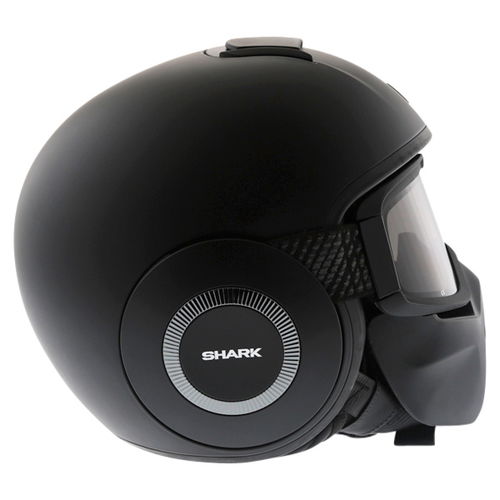 Shark Raw-Drak Matt Black Open Face Motorcycle Helmet Right Side                                                                                                                                                                                               