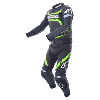 Alpinestars Claw 2pc Mens Black Green Leather Motorcycle Suit Racing crouch                                                                                                                                                                                    