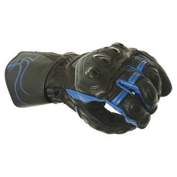 IXS Skywave Black Blue Motorcycle Gloves Knuckle                                                                                                                                                                                                               