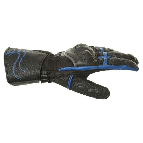 IXS Skywave Black Blue Motorcycle Gloves Thumb side                                                                                                                                                                                                            