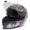 HJC IS-17 Barbwire Pink Ladies Full Face Motorcycle Helmet Open With Sun Visor                                                                                                                                                                                 