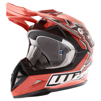 Wulfsport Cub Cross Fire Red Helmet Front Left                                                                                                                                                                                                                 