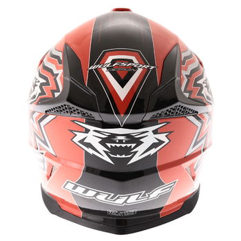 Wulfsport Cub Cross Fire Red Helmet Back                                                                                                                                                                                                                       