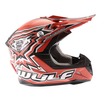 Wulfsport Cub Cross Fire Red Helmet Right Side                                                                                                                                                                                                                 