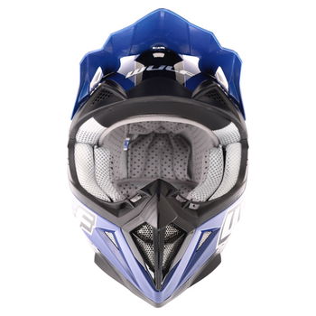 Wulfsport Cub Cross Fire Blue Helmet Front                                                                                                                                                                                                                     