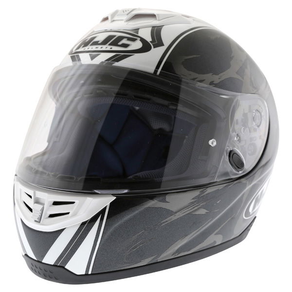 HJC FS-11 Brushstroke Black Helmet Front Left                                                                                                                                                                                                                  