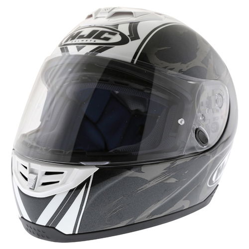 HJC FS-11 Brushstroke Black Helmet Front Left                                                                                                                                                                                                                  