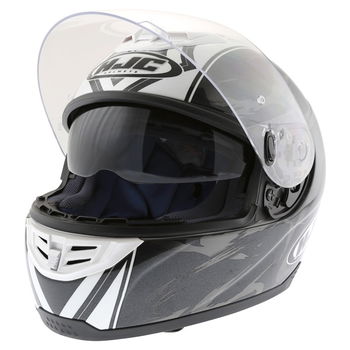 HJC FS-11 Brushstroke Black Helmet Open With Sun Visor                                                                                                                                                                                                         