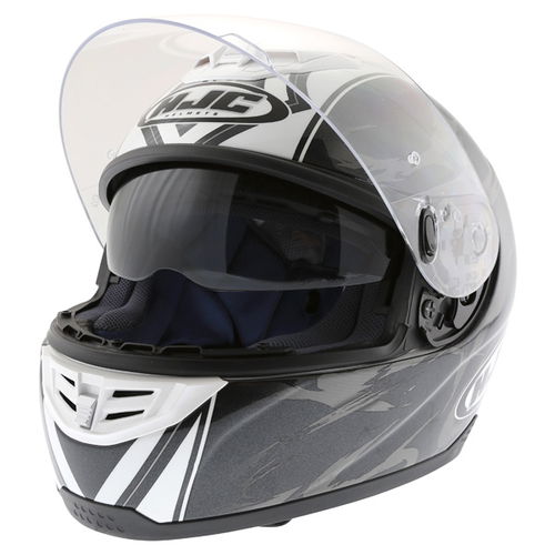 HJC FS-11 Brushstroke Black Helmet Open With Sun Visor                                                                                                                                                                                                         