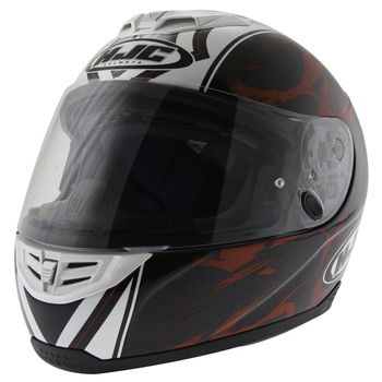 HJC FS-11 Brushstroke Red Helmet Front Left                                                                                                                                                                                                                    