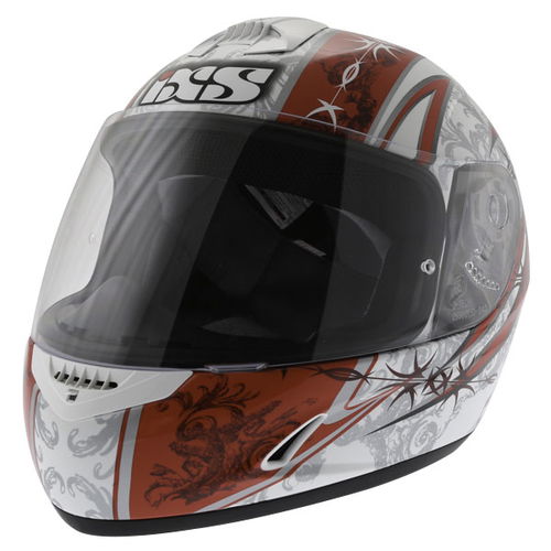 IXS HX 128 Kids Red White Silver Helmet Front Left                                                                                                                                                                                                             