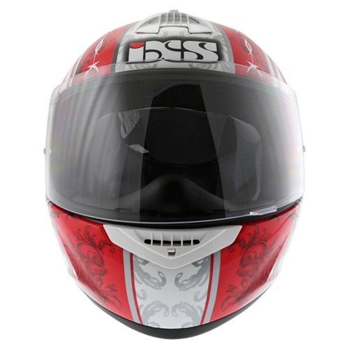 IXS HX 128 Kids Red White Silver Helmet Front                                                                                                                                                                                                                  