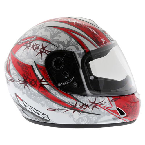 IXS HX 128 Kids Red White Silver Helmet Right Side                                                                                                                                                                                                             