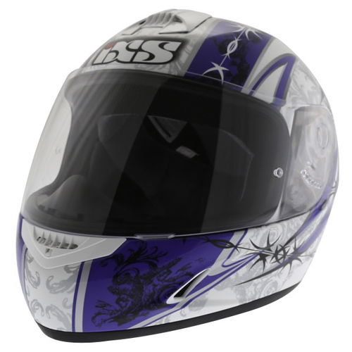 IXS HX 128 Kids Blue White Silver Helmet Front Left                                                                                                                                                                                                            