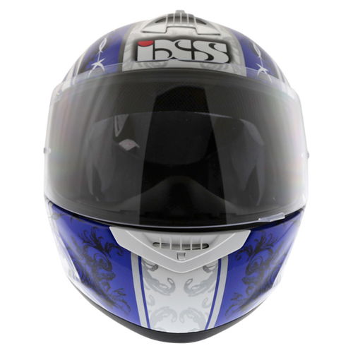 IXS HX 128 Kids Blue White Silver Helmet Front                                                                                                                                                                                                                 