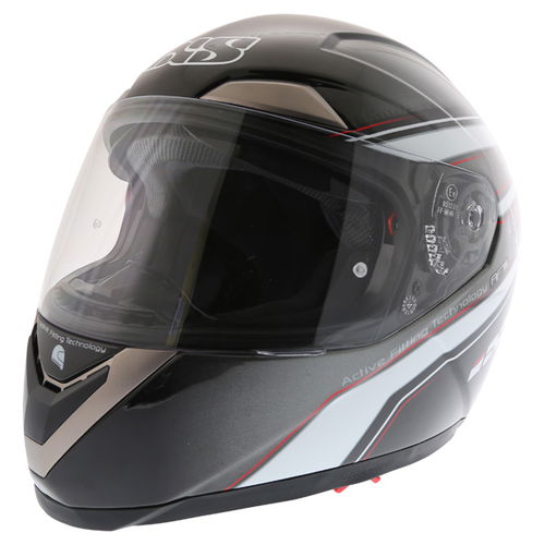 IXS HX 580 Aft Tourano Black White Red Helmet Front Left                                                                                                                                                                                                       