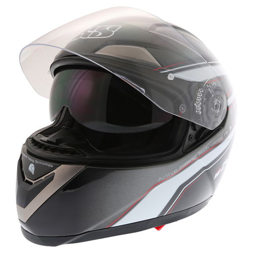 IXS HX 580 Aft Tourano Black White Red Helmet Open With Sun Visor                                                                                                                                                                                              