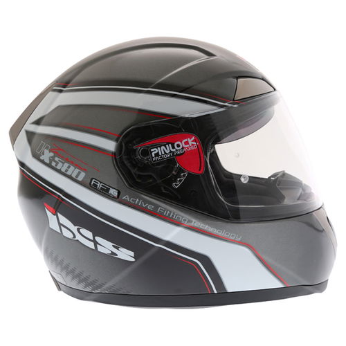 IXS HX 580 Aft Tourano Black White Red Helmet Right Side                                                                                                                                                                                                       