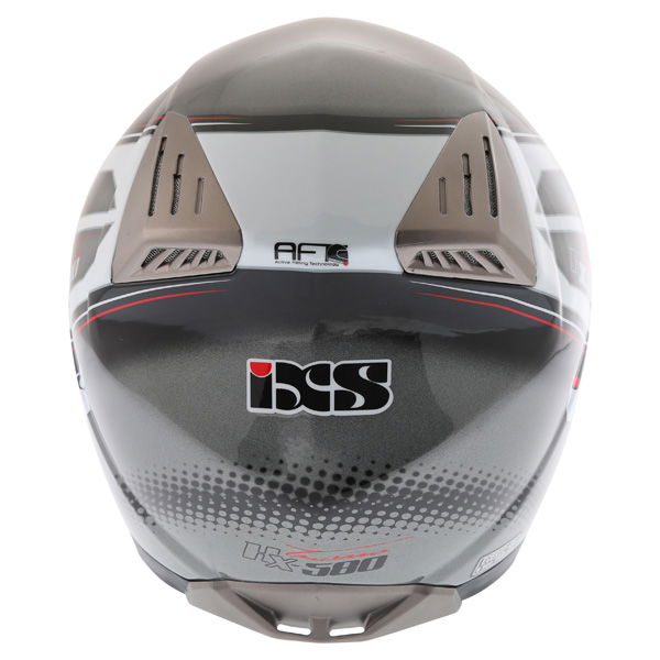 IXS HX 580 Aft Tourano Black White Red Helmet Back                                                                                                                                                                                                             