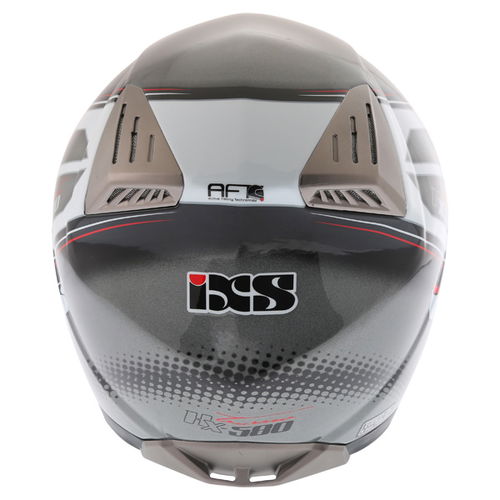 IXS HX 580 Aft Tourano Black White Red Helmet Back                                                                                                                                                                                                             