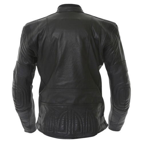 Akito 719 R Black Leather Motorcycle Jacket Back                                                                                                                                                                                                               