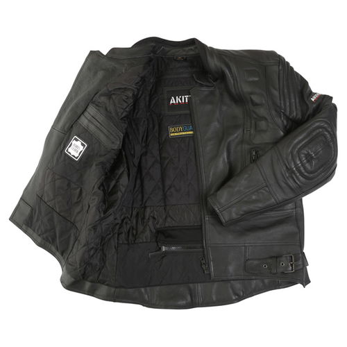 Akito 719 R Black Leather Motorcycle Jacket Inside                                                                                                                                                                                                             