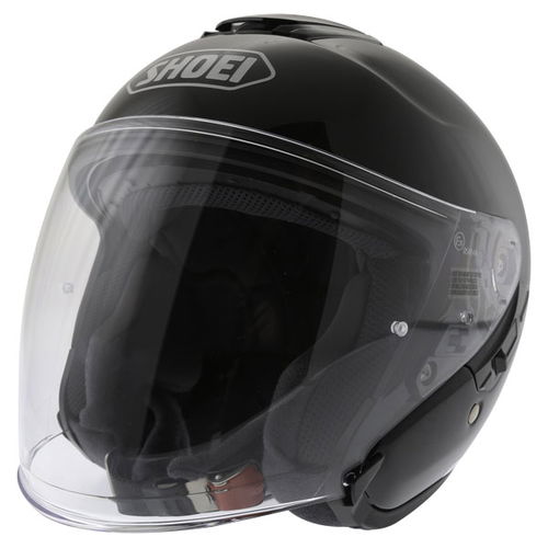 Shoei J-Cruise Black Open Face Motorcycle Helmet Front left                                                                                                                                                                                                    
