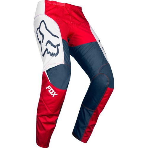 Fox 180 Przm Navy Red Motocross Pants Riding position                                                                                                                                                                                                          