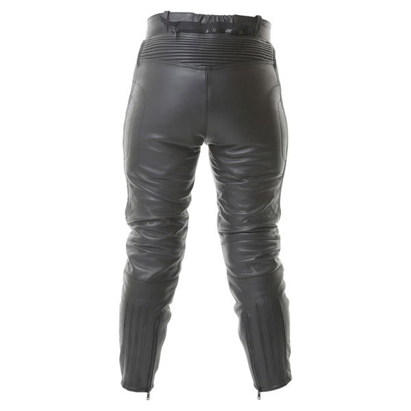 BKS Steve 747 Short Ladies Black Leather Motorcycle Jeans Rear                                                                                                                                                                                                 