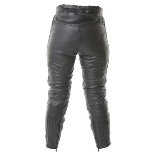 BKS Steve 747 Short Ladies Black Leather Motorcycle Jeans Rear                                                                                                                                                                                                 