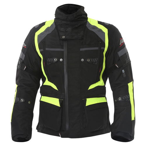 RST Pro Series Paragon IV 1205 Mens Black Yellow Textile Motorcycle Jacket Front                                                                                                                                                                               