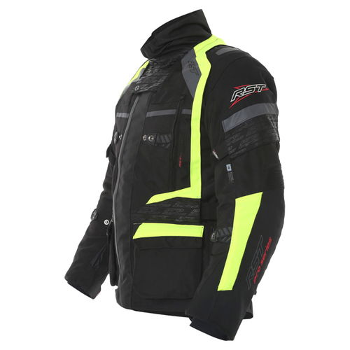 RST Pro Series Paragon IV 1205 Mens Black Yellow Textile Motorcycle Jacket Side                                                                                                                                                                                