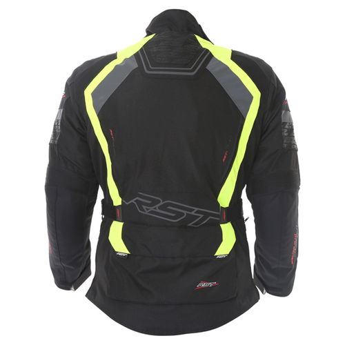 RST Pro Series Paragon IV 1205 Mens Black Yellow Textile Motorcycle Jacket Back                                                                                                                                                                                