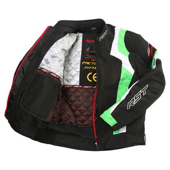 RST Blade Sport 1348 Mens Black Green White Textile Motorcycle Jacket Inside                                                                                                                                                                                   