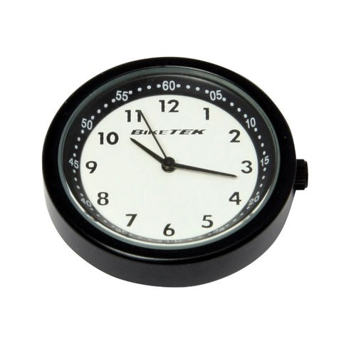 Bike It Motorcycle Mount Clock Black White Face